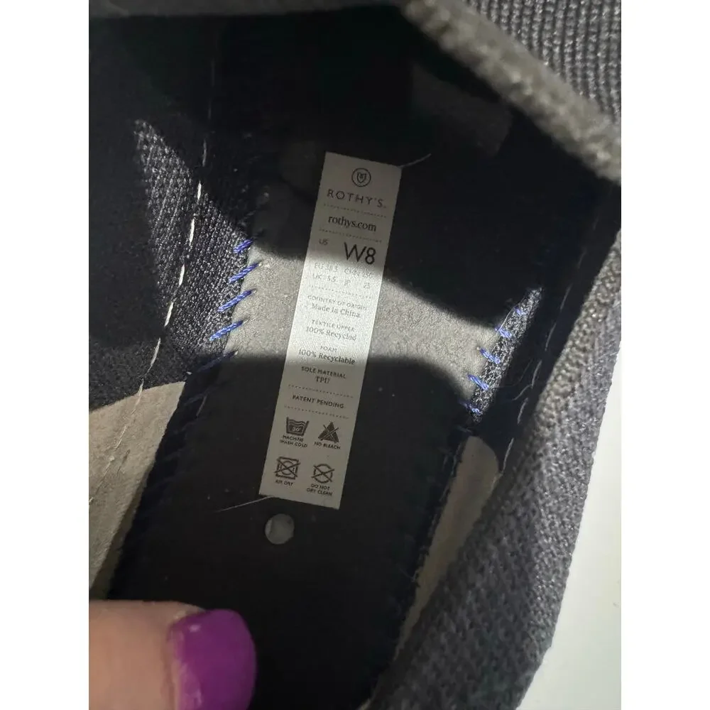 Rothy's The Sneaker Black Slip On Size 8